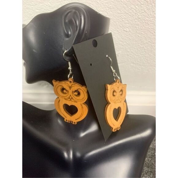 Owl Statement Earrings  - Picture 2 of 2